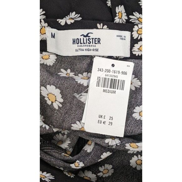 Hollister Womens Medium Black Daisy Print Ultra High Rise Back Zipper Mini Skirt - Picture 6 of 8